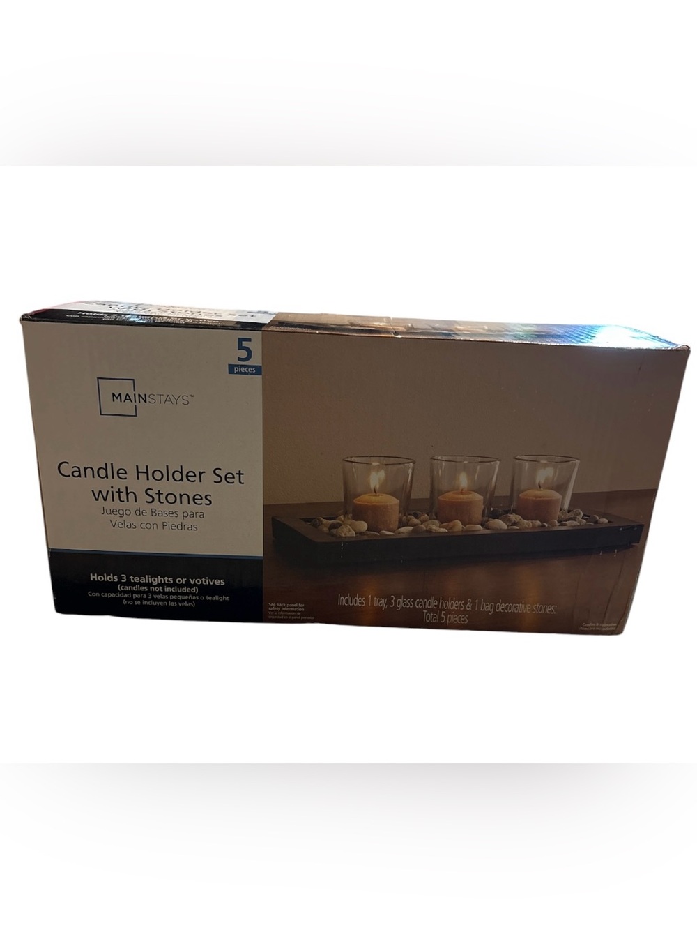 Mainstays Candle Holder Set with Stones